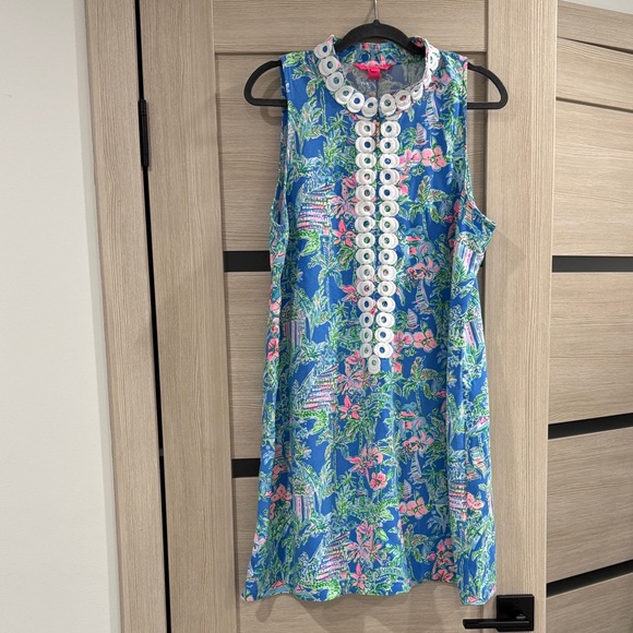 Lilly Pulitzer Jane Shift Boca Blue Beneath the Bougainvillea dress - Picture 4 of 8